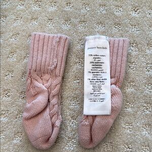 Pottery Barn Kids Soft Pink Knit Socks